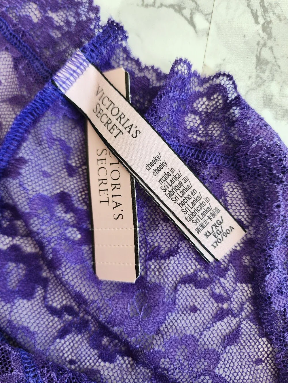 VS FLORAL LACE CHEEKY PANTY XL